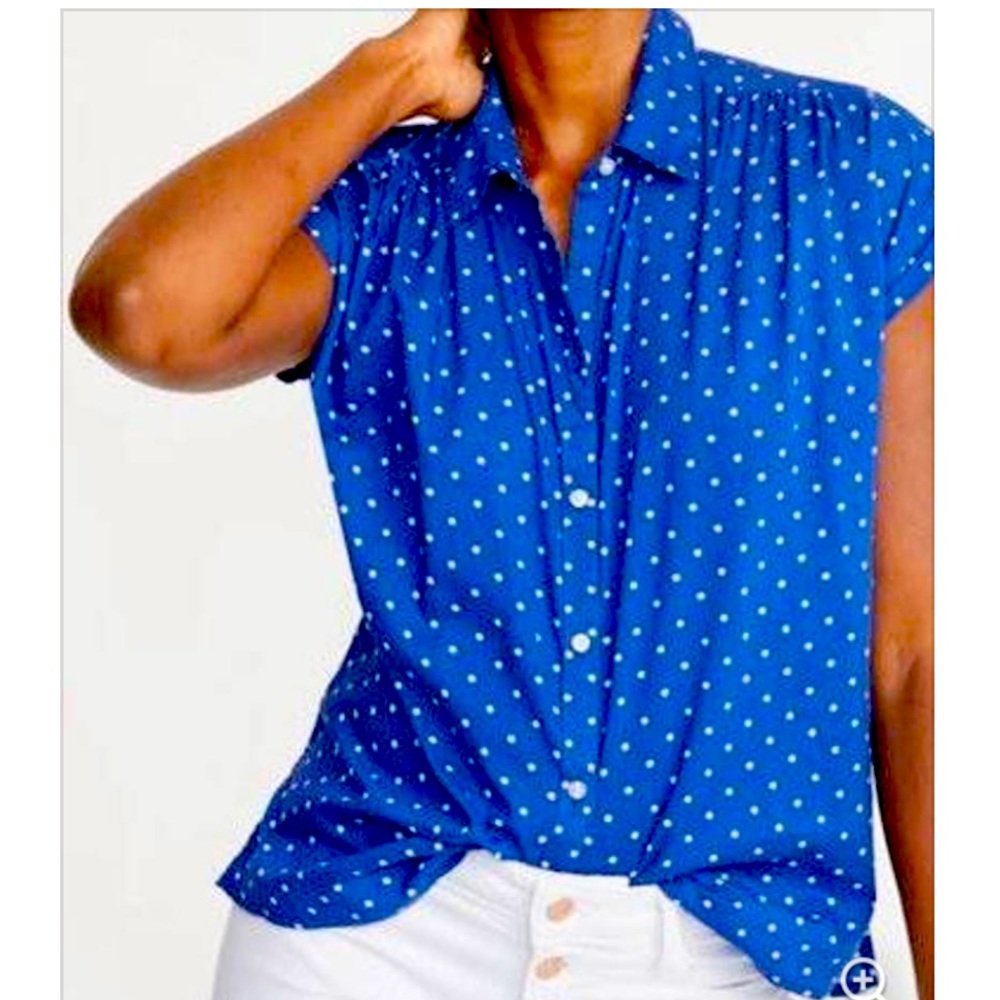 Old Navy Polka Dot Relaxed Cap-Sleeve Shirt